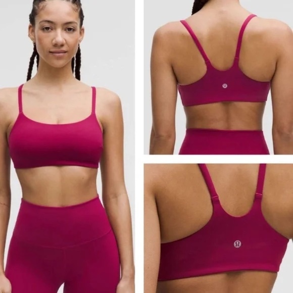 lululemon athletica Other - Lululemon Wunder Train Strappy Racer Bra *Light Support, C/D Cup Magenta